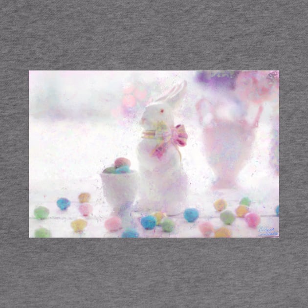 Pastel Easter Bunny Still Life Impressionist Painting by BonBonBunny